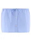 Alexander Wang Drawstring Skort With Crystal Hotfix Short Light Blue