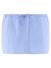 Alexander Wang Relaxed-fit Drawstring Skort With Crystal Accents In Blue