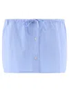 Alexander Wang Drawstring Skort With Crystal Hotfix Short Light Blue In Blue