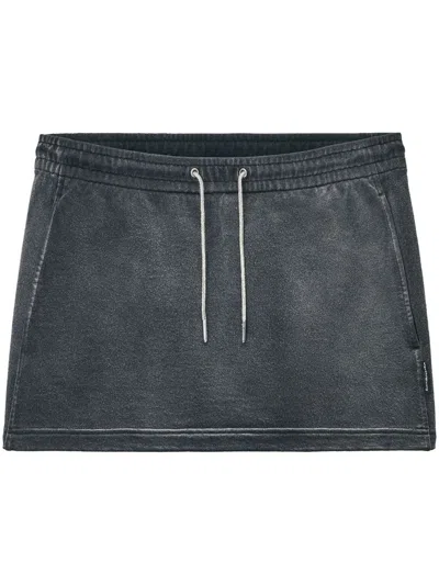 Alexander Wang Mini Skirt With Crystals In Black