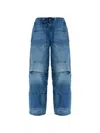 Alexander Wang Oversized Low-rise Cargo Jeans In Blue