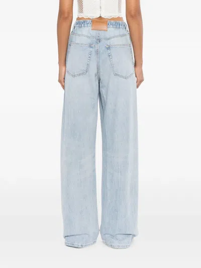 Alexander Wang Drawstring Wide-leg Jeans In Blue