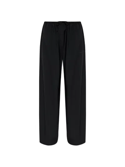 Alexander Wang Drawstring-fastening Logo-detail Trousers In Black
