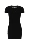 Alexander Wang Black Viscose Blend Mini Dress In Black