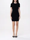 Alexander Wang Logo Jacquard Short Sleeve Body-con Minidress In Black
