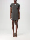 Alexander Wang 'mini Dress With Embossed Logo In Brown