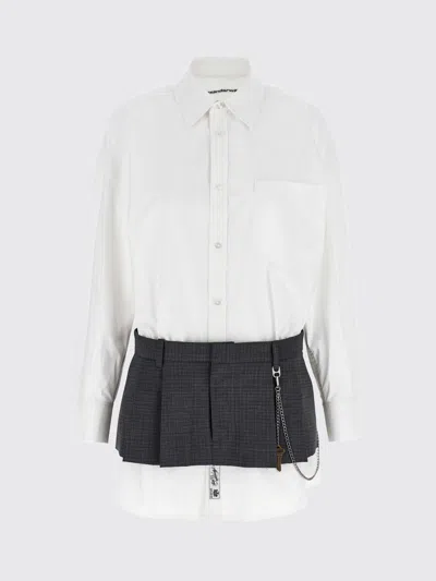 Alexander Wang Pre-styled Mini Shirt Dress In White