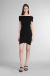 Alexander Wang Off Shoulder Ruched Dress In Black