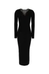 Alexander Wang Stretch Viscose Blend Dress With Gold-tone Detail In Black