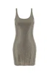 Alexander Wang Embellished Jersey Mini Dress In Green