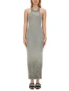 Alexander Wang Dress With Logo In Gray