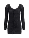 Alexander Wang Ruches Mini Dress In Black