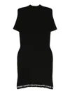 Alexander Wang Ribbed Short-sleeve Fitted Dress Clothing In Black