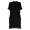 Alexander Wang Ribbed Short-sleeve Fitted Dress Clothing In Black