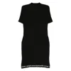 Alexander Wang Ribbed Short-sleeve Fitted Dress Clothing In Black