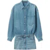 Alexander Wang Prestyle Mini Shirt Dress In Blue