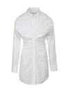 Alexander Wang Pulled Shirt Dress With Back Cummerbund Clothing In White