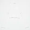 Alexander Wang Cropped Ribbed Knit Top In White