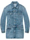 Alexander Wang Drop-shoulder Mini Dress In Blue