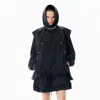 Alexander Wang Dropped Waist Hoodie Dress In Black