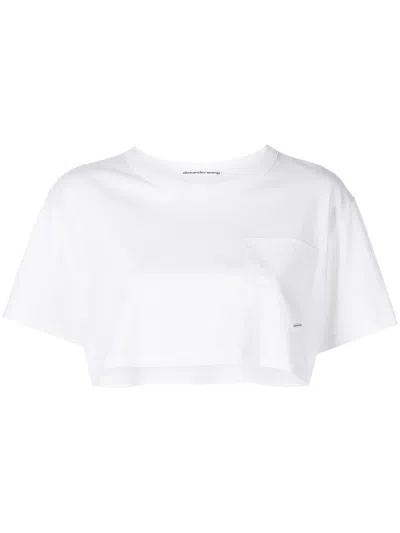 Alexander Wang Dtc Twist Crop T-shirt In White
