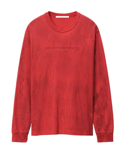 Alexander Wang Dyed Long Sleeved T-shirt In Red