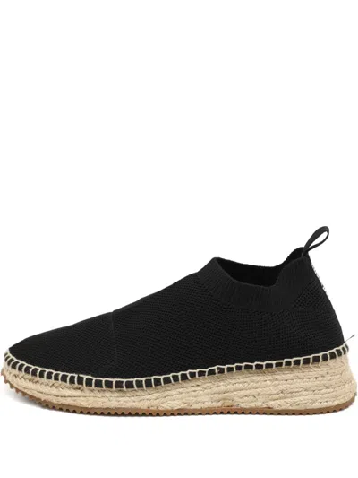 Pre-owned Alexander Wang Dylan Knitted Espadrille Sneakers In Black