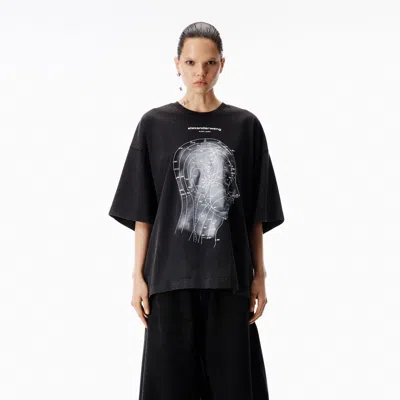 Alexander Wang Eastern Medicine Graphic Short Sleeve Tee In Black