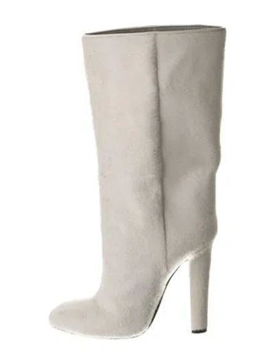 Pre-owned Alexander Wang Edythe Alabaster Haircalf Calf Hair Boots In White