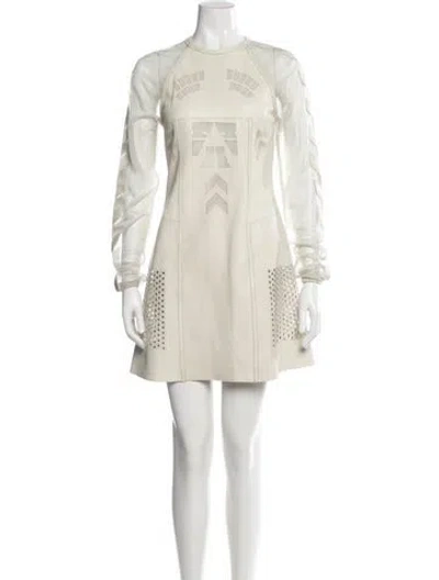 Pre-owned Alexander Wang Eel Skin Mini Dress In White