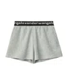 Alexander Wang Elastic Corduroy Shorts In Gray