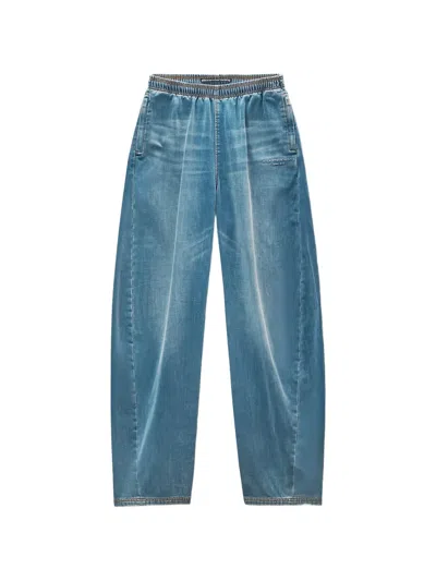 Alexander Wang Elastic Drawstring Sweatpant In Blue