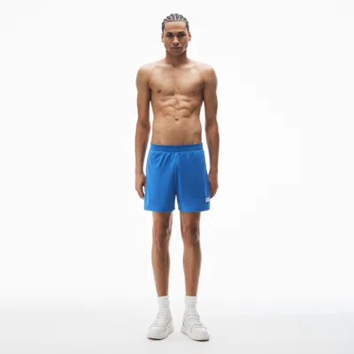Alexander Wang Elastic Shorts In Heavy Cotton Jersey In Cobalt Blue