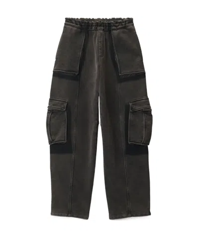 Alexander Wang Elastic Waist Overalls In Black