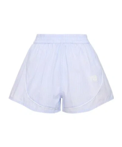 Alexander Wang Elastic Waist Shorts In Blue