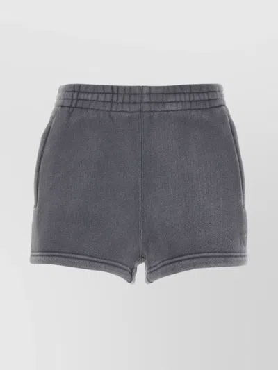 ALEXANDER WANG ELASTIC WAISTBAND COTTON BLEND SHORTS