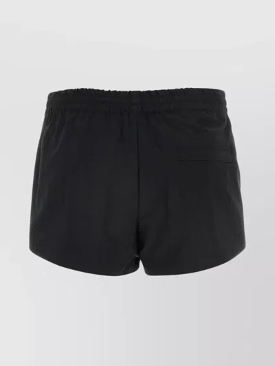 Alexander Wang Elastic Waistband Polyester Blend Shorts In Black