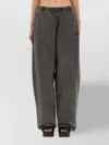 Alexander Wang Elastic Waistband Wide Leg Trousers In Gray