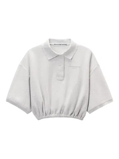 Alexander Wang Elasticated-hem Polo Top In White