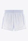 Alexander Wang Elasticated Mini Shorts In White