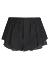 Alexander Wang Elasticated Sartorial Logo Embroidery Short In Black