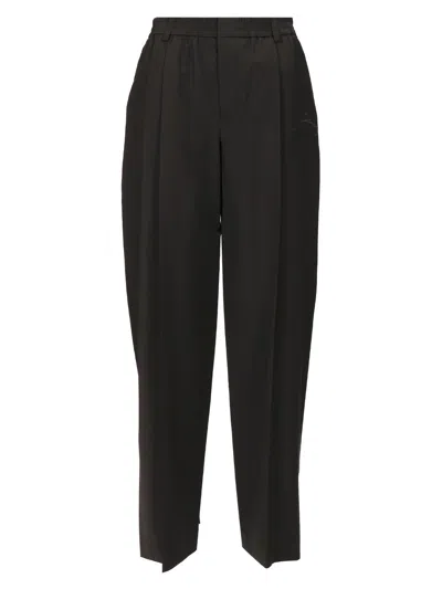 Alexander Wang Elasticated Sartorial Pant W/ Logo Embroidery In Black