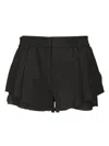 Alexander Wang Elasticated Sartorial Logo Embroidery Short In Black