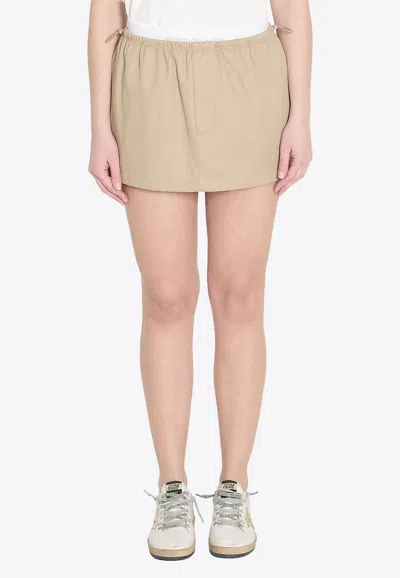 Alexander Wang Elasticated-waistband Mini Skirt In Neutral