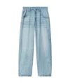 Alexander Wang Printed Denim Track Pant In Nylon In Blue