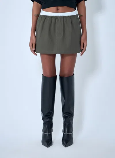 Alexander Wang Elasticated Waist Mini Skirt In Green