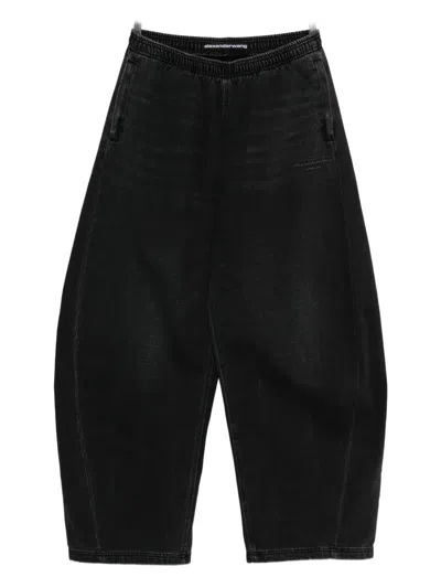 Alexander Wang Elasticated-waist Wide-leg Trousers In Black