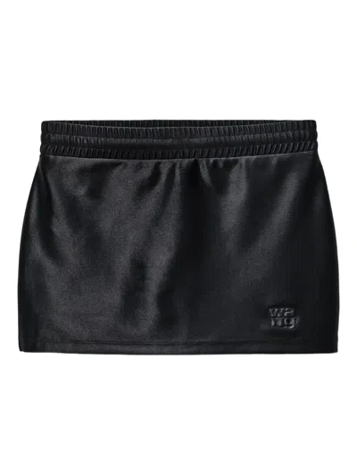 Alexander Wang Elasticated-waistband Satin Skirt In Black