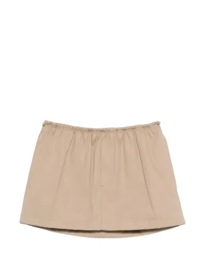 Alexander Wang Elasticated-waistband Mini Skirt In Neutral