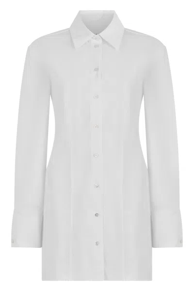 Alexander Wang Elegant Cotton Dress With Mother-of-pearl Buttons In White